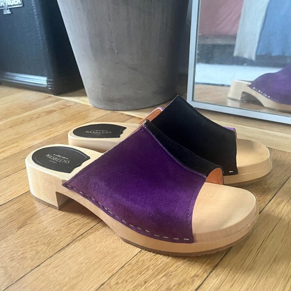 swedish hasbeens Combo Clog Color: Nero/Viola SAVE $150.00 - Picture 3 of 14